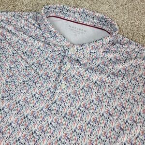 Maelreg Mens 2XL Multicolor AOP Abstract Performance Stretch Polo Short Sleeve